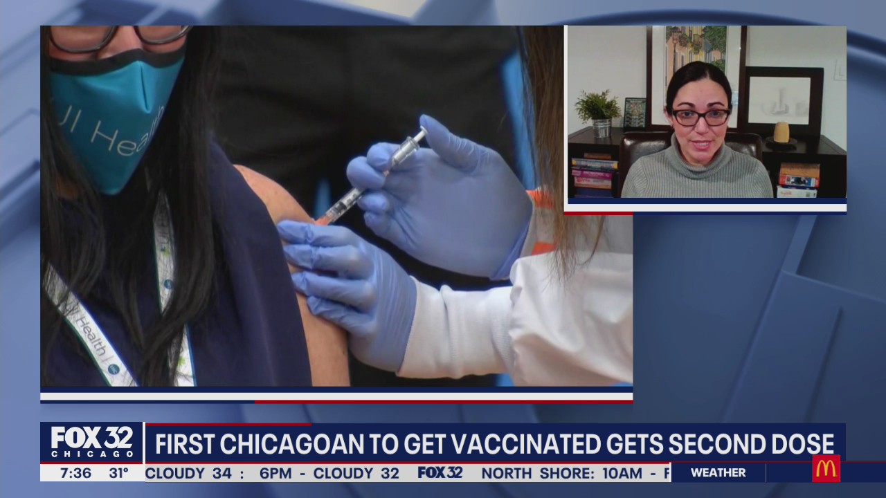First Chicagoan to get vaccinated receives second dose
