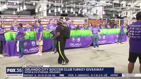 Orlando City Soccer Club host turkey giveaway