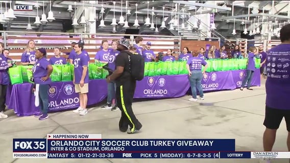 Orlando City Soccer Club host turkey giveaway