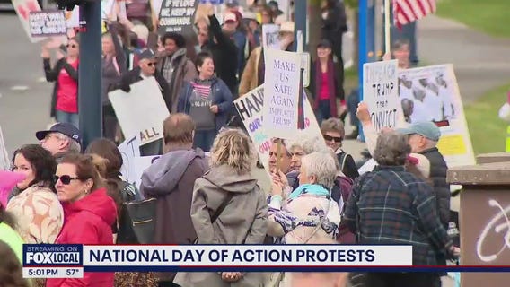 Demonstrators rally nationwide and in Washington against Trump administration