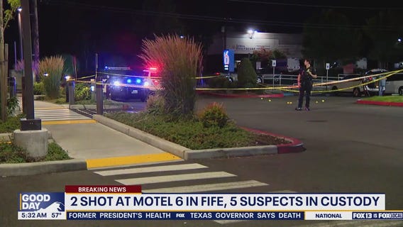 5 suspects in custody after 2 people shot at Fife, WA motel