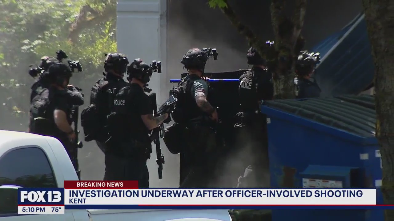 Investigation underway after man shot by Kent police, possible arson