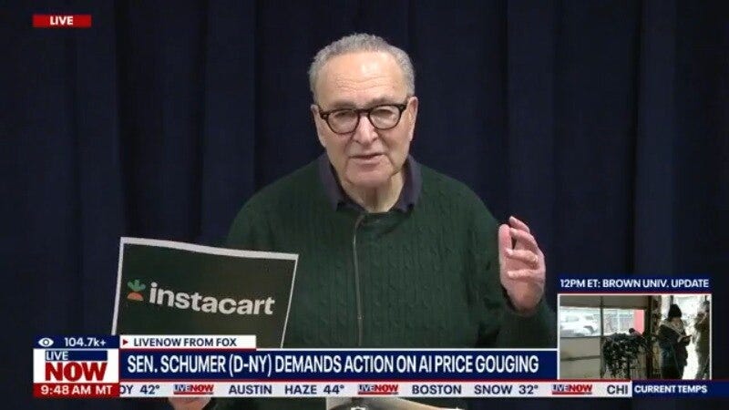 Schumer demands action on AI price gouging