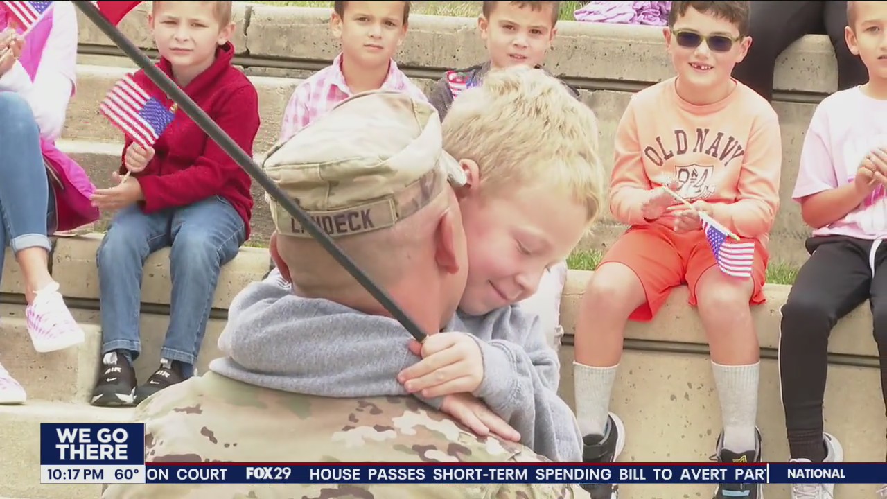 Berks County military dad reunites with son after 11 months in a surprise moment at school pep rally