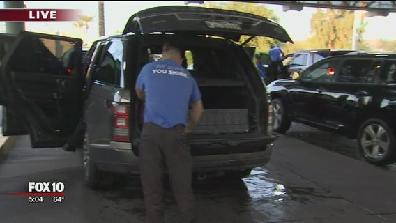 After the storm, Valley drivers line up for the car wash