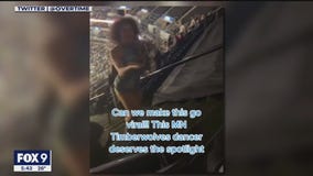 Minnesota Timberwolves dancer gives fan shirt, all the way up in the rafters