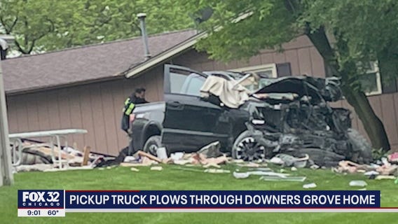 Downers Grove crash: Pickup truck plows through home, minor injuries reported