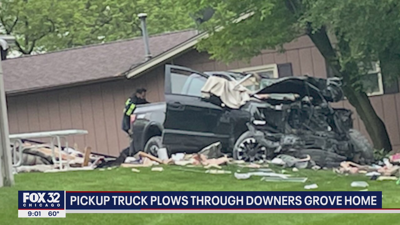 Downers Grove crash: Pickup truck plows through home, minor injuries reported