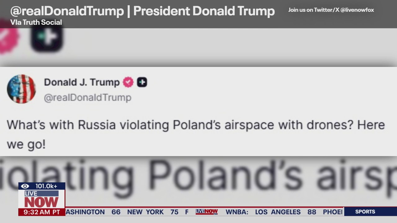 Trump reacts to Russia violating Poland's airspace