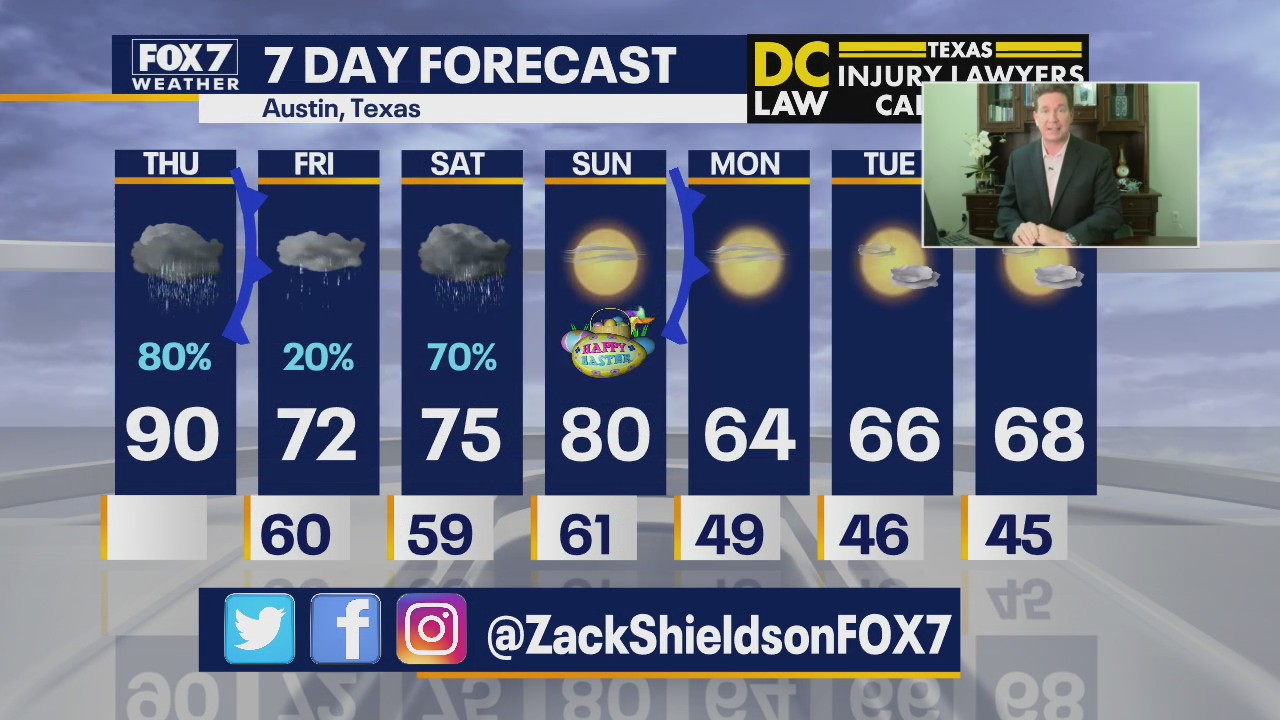 Noon weather forecast for April 9, 2020