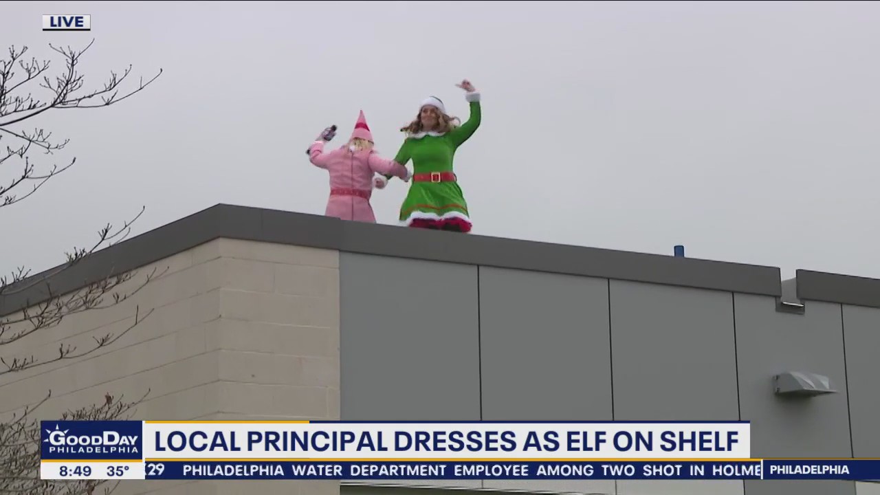 Local Pennsylvania principal dresses up as Elf on the Shelf for students