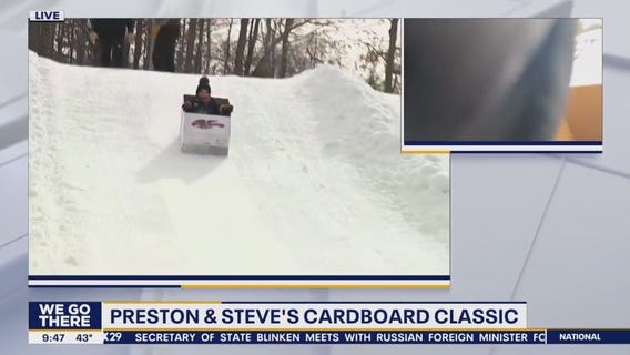 Jenn heads downhill at Preston & Steve's Cardboard Classic