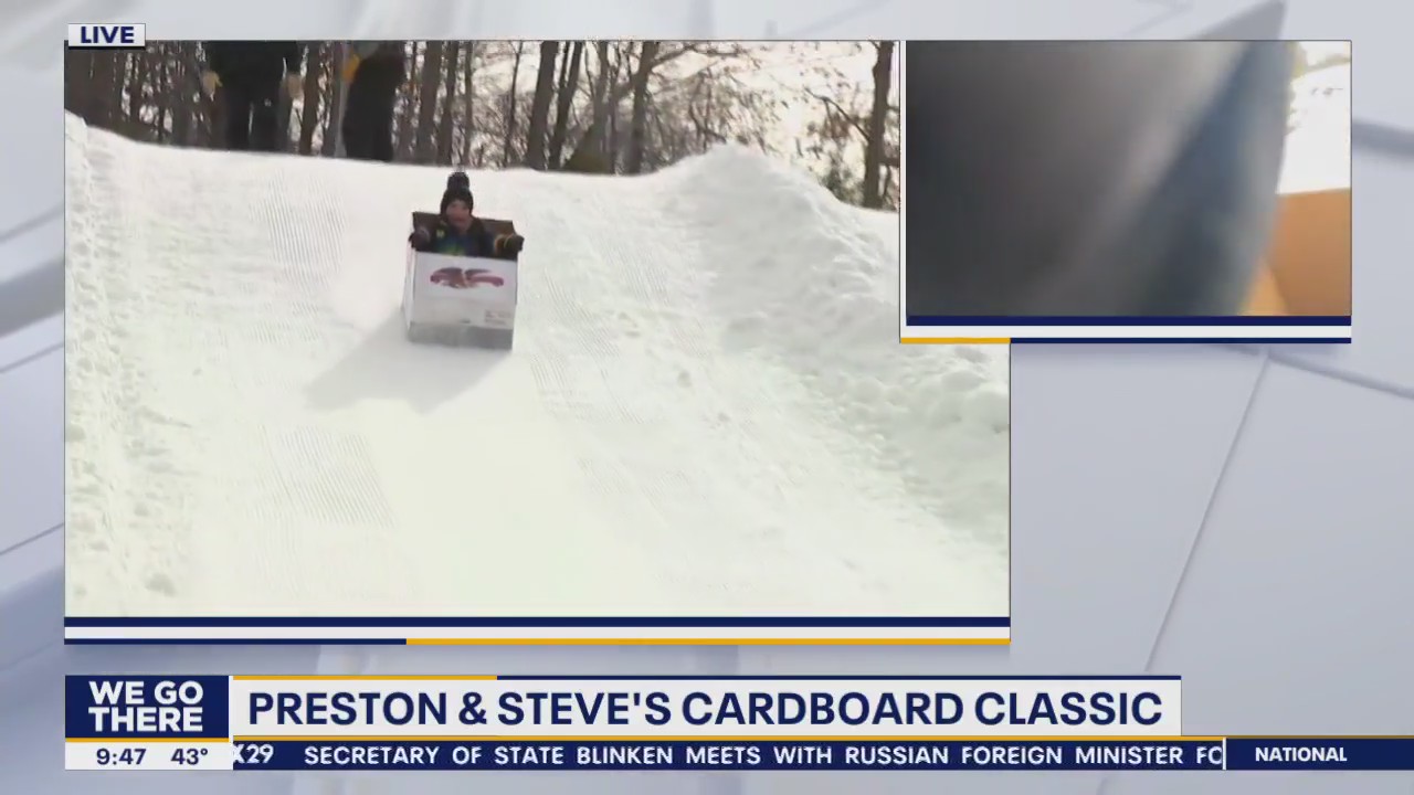 Jenn heads downhill at Preston & Steve's Cardboard Classic