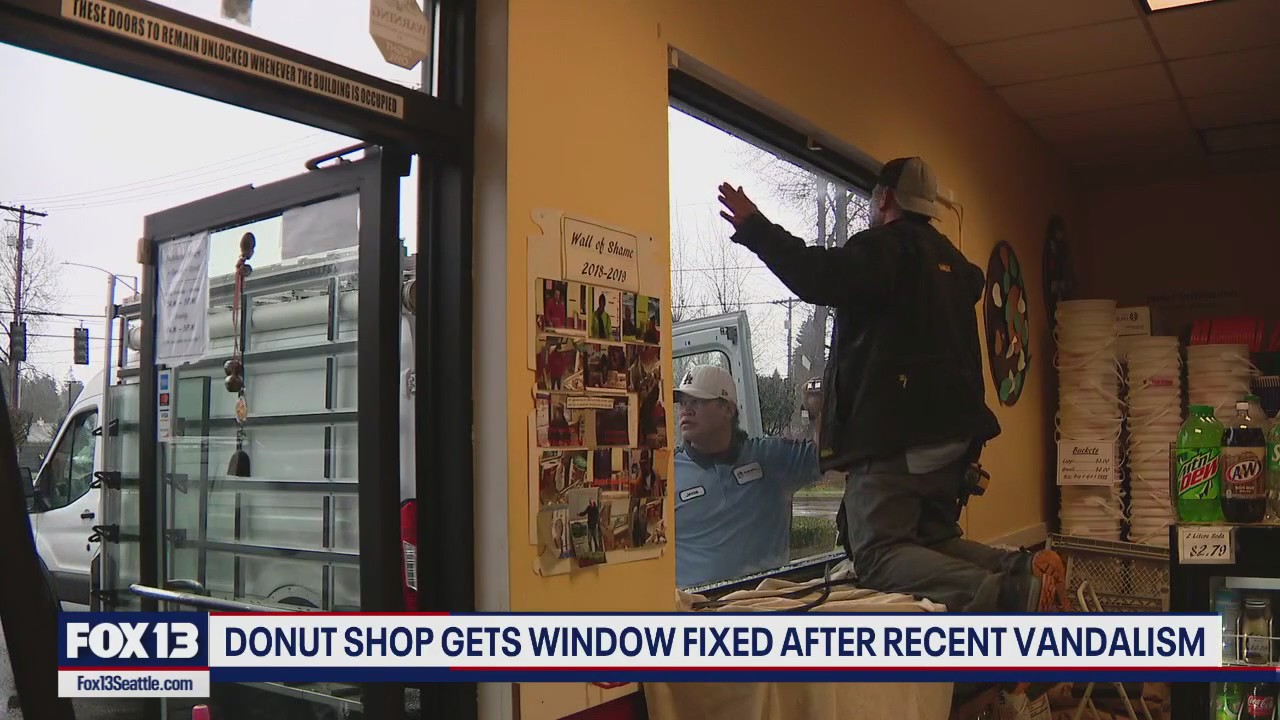 Community helps Tacoma donut shop after teen vandals shatter window