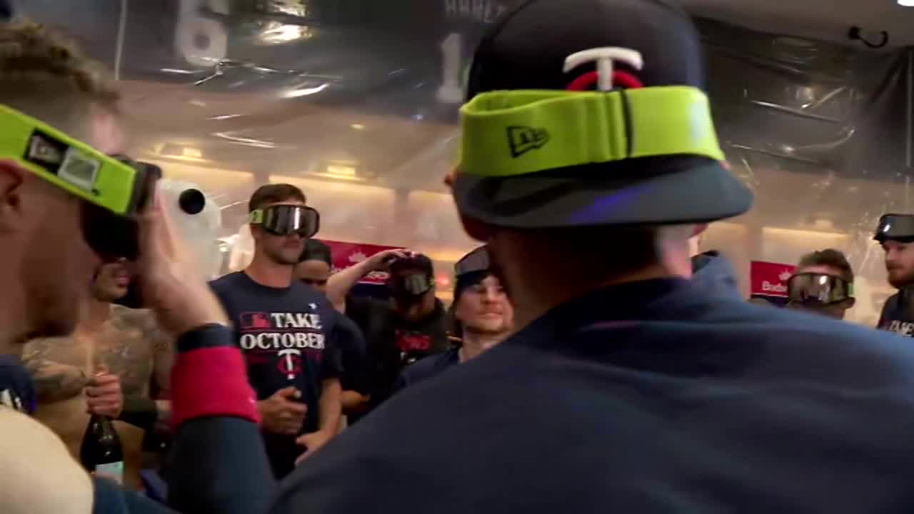 Inside Twins locker room celebration after win