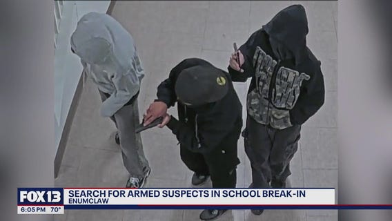 Masked teens sought in Enumclaw High School break in