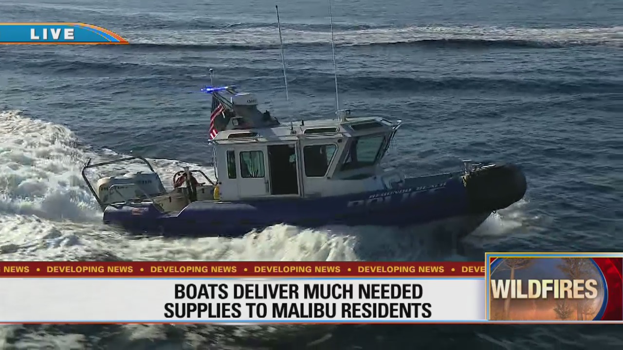 Boats deliver much needed supplies to Malibu residents
