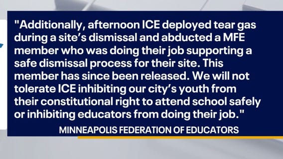 ICE showed up at Minneapolis school, used teargas, union says