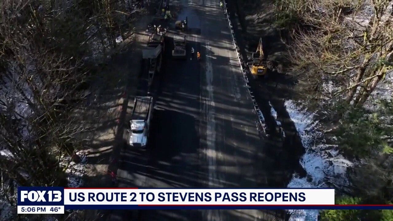 WSDOT reopens stretch of US 2 near Stevens Pass after flood repairs