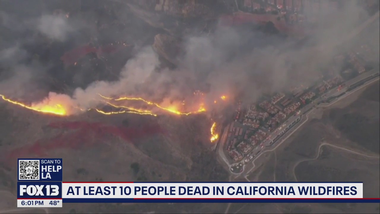 At least 10 dead in California wildfires