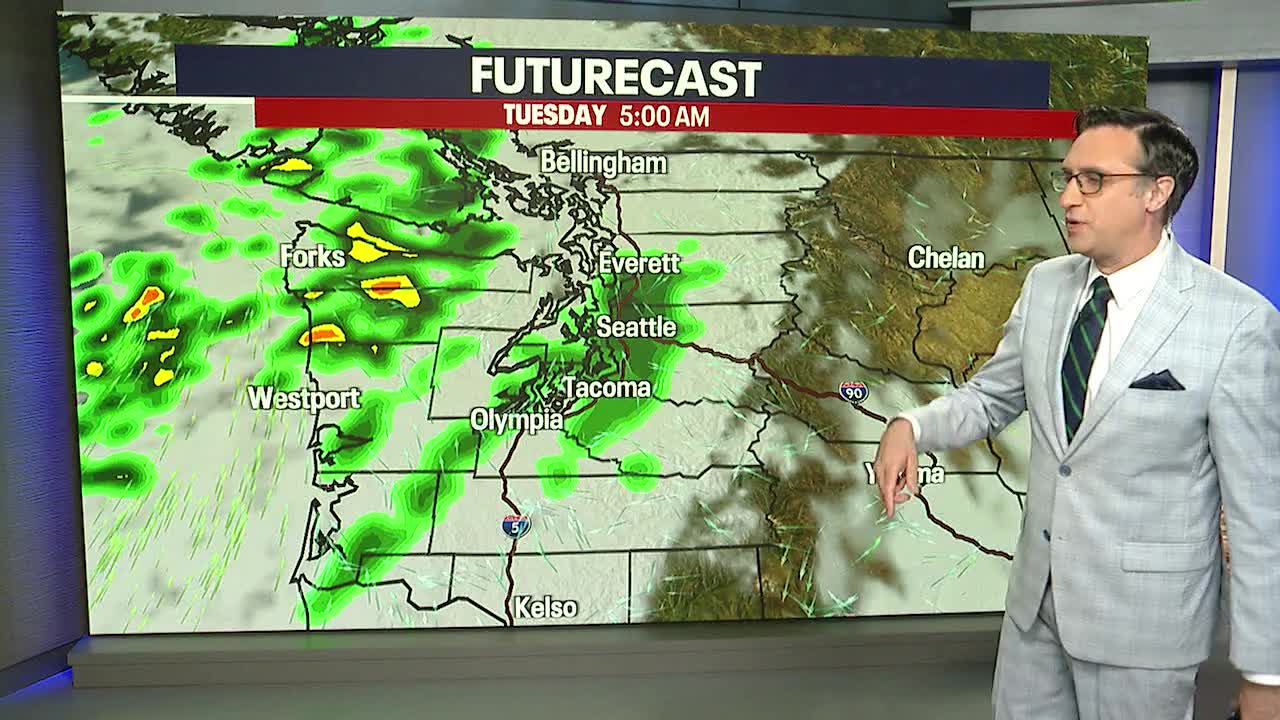 Rain showers and cooler temps Tuesday
