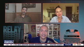 Riz Ahmed and Lily James talk 'Relay'