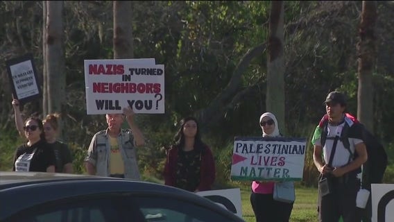 Protesters rally outside MacDill over U.S. supplying Israel with weapons