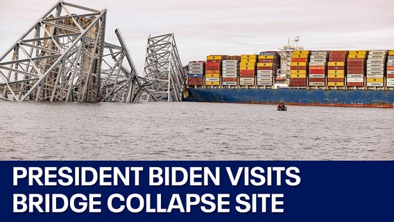 Baltimore bridge collapse: Biden visits site