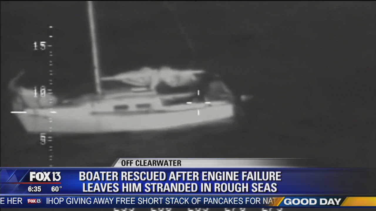 Boater rescued after engine failure
