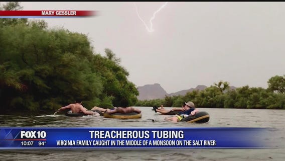 Virginia family gets caught in middle of monsoon while tubing down Salt River