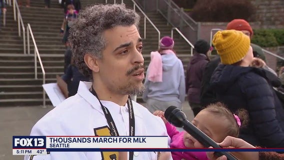 Inside the message for Dr. MLK Jr. demonstration in Seattle