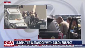 Hour-long standoff with arson suspect in South Los Angeles | LiveNOW from FOX