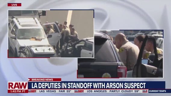 Hour-long standoff with arson suspect in South Los Angeles | LiveNOW from FOX