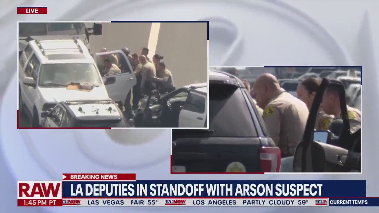 Hour-long standoff with arson suspect in South Los Angeles | LiveNOW from FOX