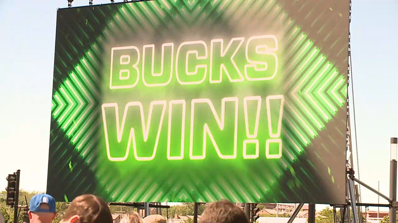 Bucks fans celebrate sweep of Heat
