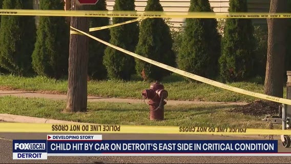 Child in critical condition after being struck by car in Detroit