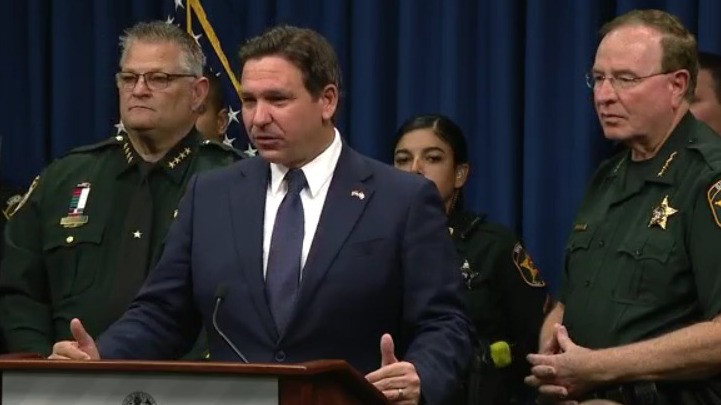 Florida Gov. Ron DeSantis holds briefing with 2 state sheriffs