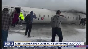 Delta offering plane flip survivors $30K