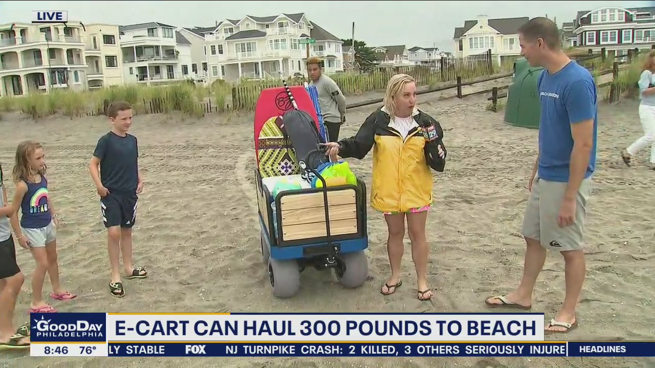 E-cart allows you to move hundreds of pounds worth of items to the beach
