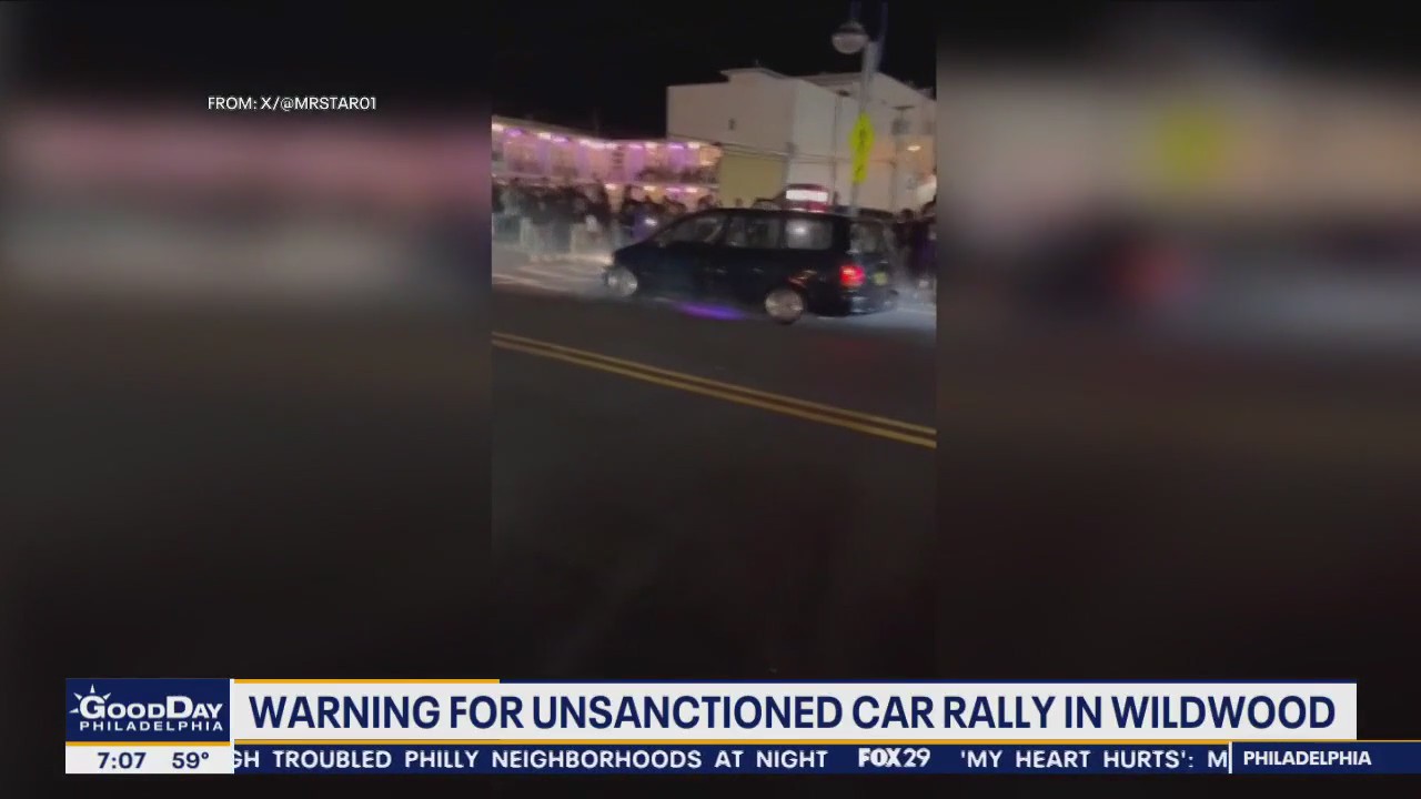 Warning for unsanctioned car rally in Wildwood