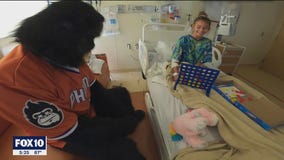 Suns Gorilla visits pediatric patients at Phoenix area hospital