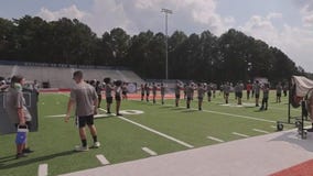 Parkview High School Band practice ahead of big game