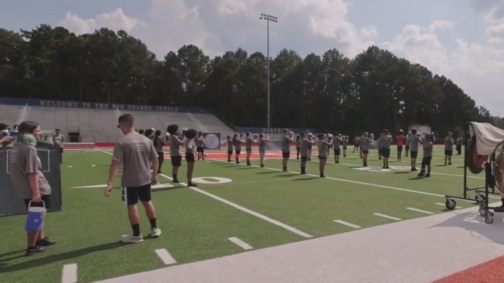 Parkview High School Band practice ahead of big game