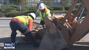 Fremont installs boulders on roadway to keep homeless from parking there