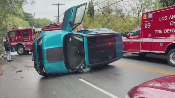 Rollover crashes spike in SoCal amid wet weather