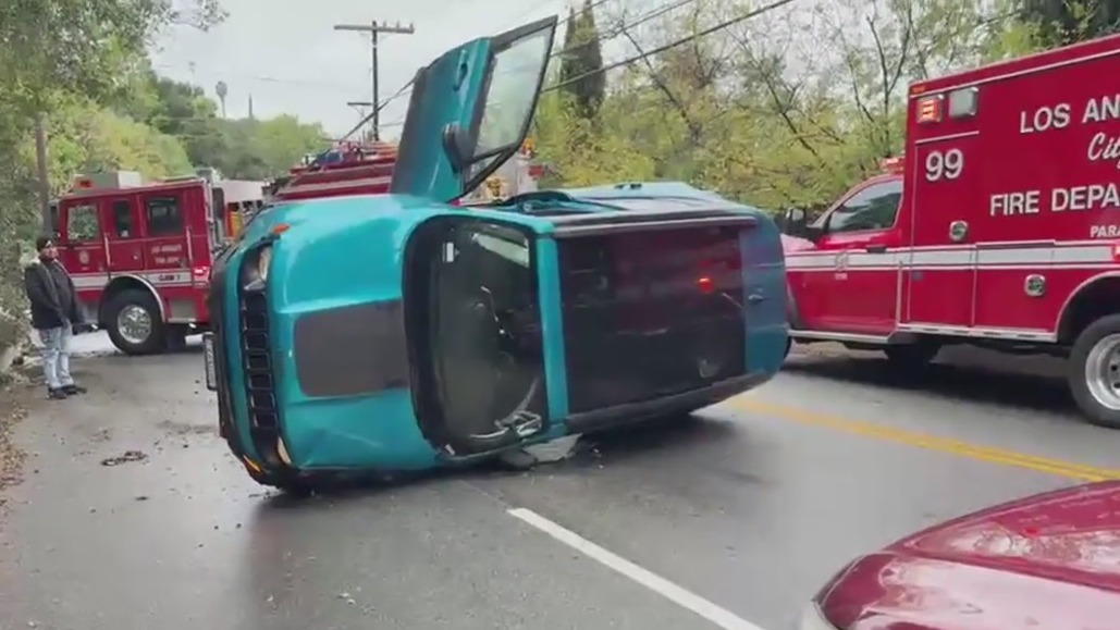 Rollover crashes spike in SoCal amid wet weather