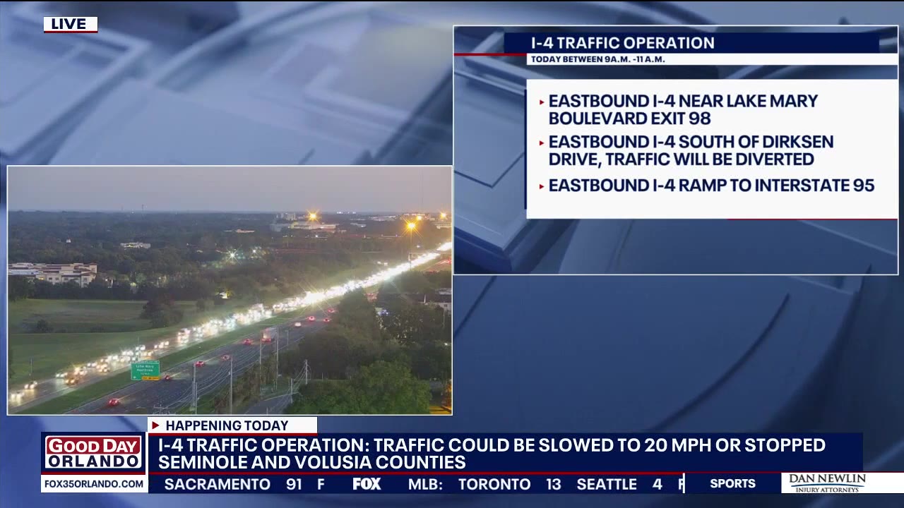 I-4 to close in 2 spots: Here's where and when