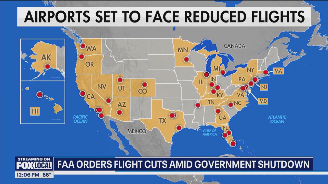 FAA cuts flights nationwide as govt shutdown disrupts air travel