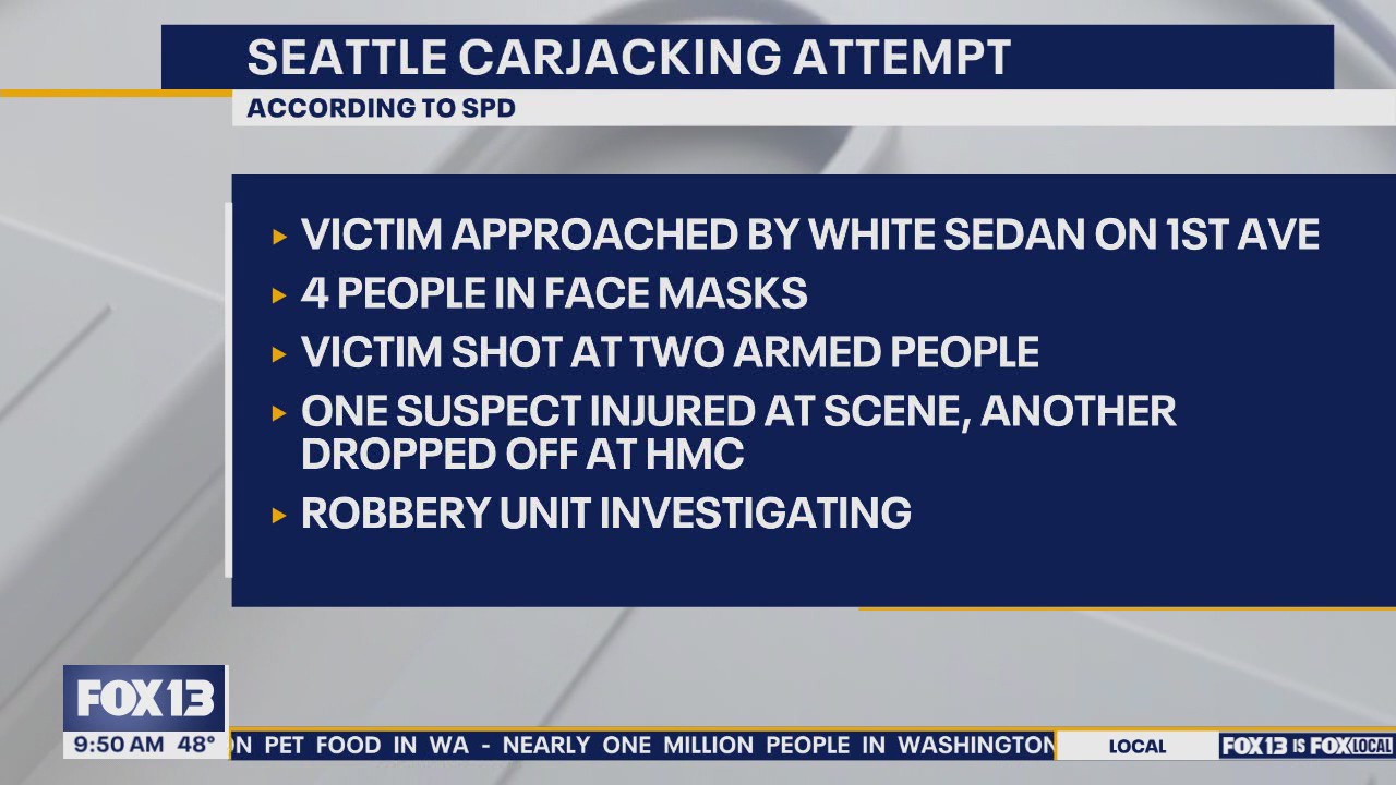 2 people shot in downtown Seattle attempted carjacking | FOX 13 Seattle