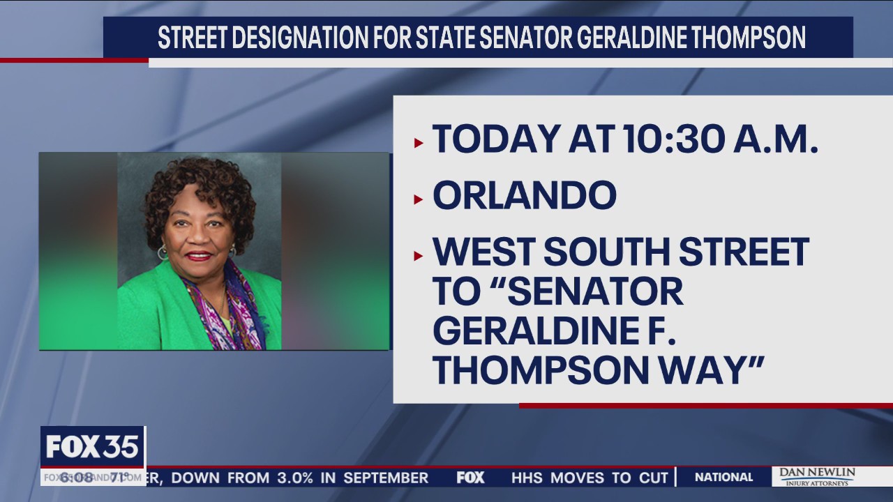 Street designation for State Senator Geraldine F. Thompson